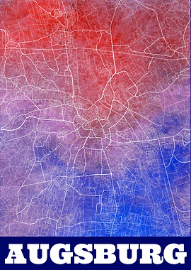 Augsburg Germany City Map