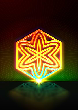 Neon Sacred Geometry Glyph