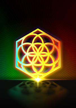 Neon Sacred Geometry Glyph