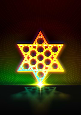 Neon Geometric Glyph Sign