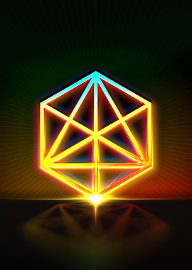 Neon Geometric Glyph Sign