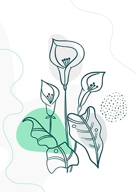 Minimal flower and leaves