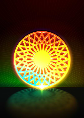 Neon Sacred Geometry Glyph