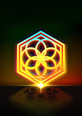 Neon Geometric Glyph Rune