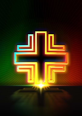 Neon Geometric Glyph Rune