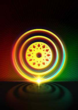 Neon Geometric Glyph Sign