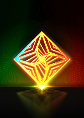 Neon Geometric Glyph Sign