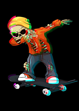 Dabbing Skeleton Skater