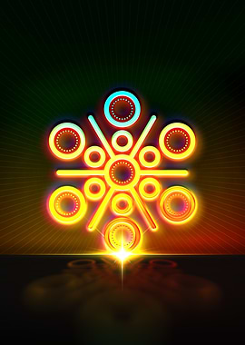 Neon Sacred Geometry Glyph