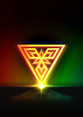 Neon Sacred Geometry Glyph
