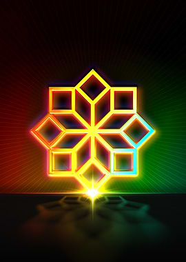 Neon Geometric Glyph Sign