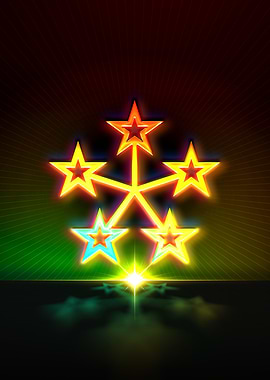 Neon Geometric Glyph Sign