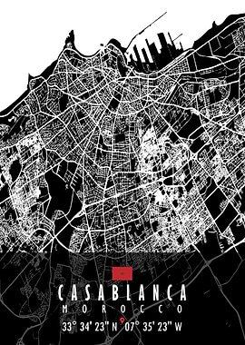 CASABLANCA MAP MOROCCO