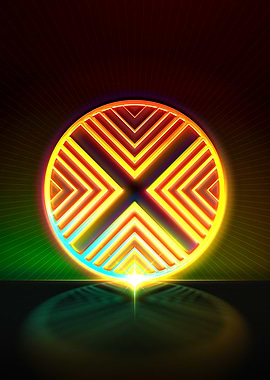 Neon Geometric Glyph Rune