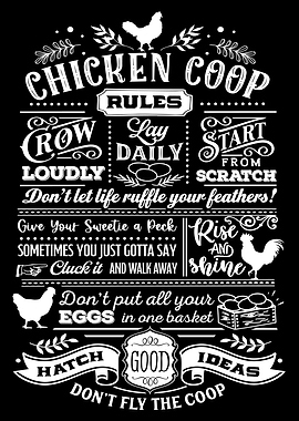 Chicken Coop Rules Black