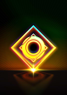 Neon Geometric Glyph Sign