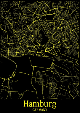 Hamburg City Map Germany