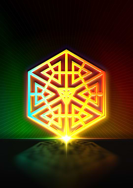 Neon Sacred Geometry Glyph