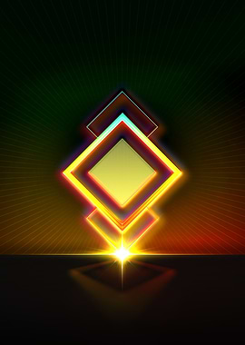 Neon Geometric Glyph Sign