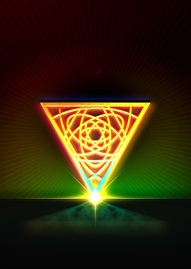 Neon Geometric Glyph Sign