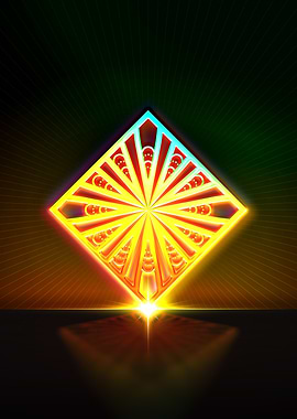 Neon Geometric Glyph Sign