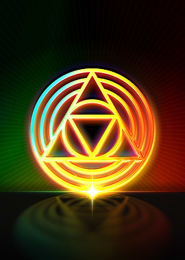 Neon Geometric Glyph Sign