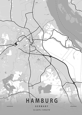Hamburg City Map Germany