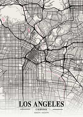 Los Angeles City Map USA