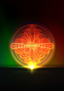 Neon Sacred Geometry Glyph