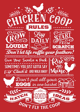 Chicken Coop Rules Red