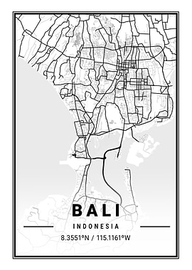Bali City Map Indonesia