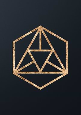 Gold Geometric Glyph Sign