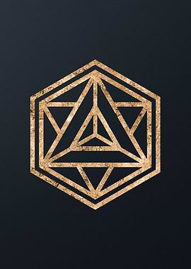 Gold Geometric Glyph Sign