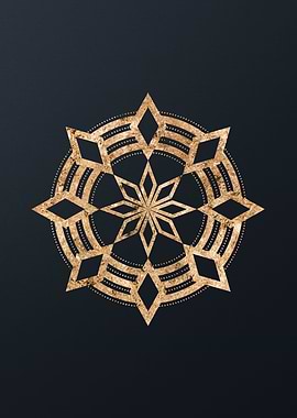 Gold Geometric Glyph Sign