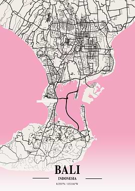 Bali City Map Indonesia