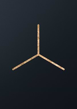 Gold Geometric Glyph Sign