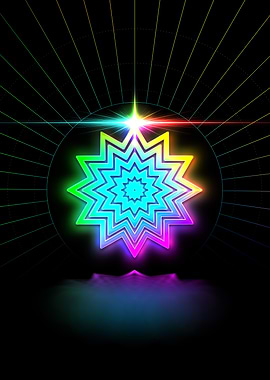 Neon Sacred Geometry Glyph