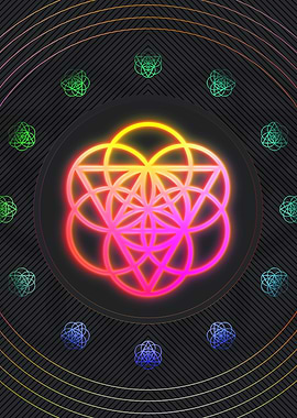 Neon Sacred Geometry Glyph