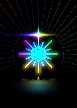 Neon Geometric Glyph Sign