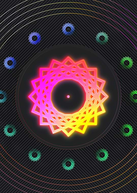 Neon Geometric Glyph Rune