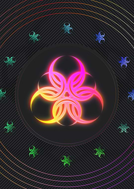 Neon Geometric Glyph Sign