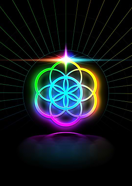 Neon Geometric Glyph Rune