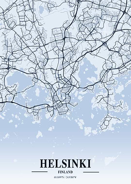Helsinki City Map Finland