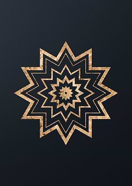 Gold Geometric Glyph Rune