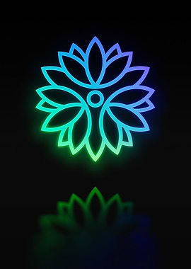 Neon Sacred Geometry Glyph