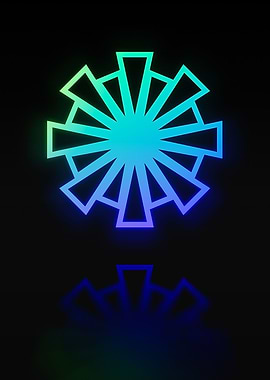 Neon Geometric Glyph Sign