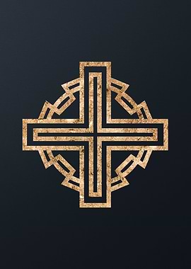 Gold Geometric Glyph Rune