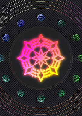 Neon Geometric Glyph Sign