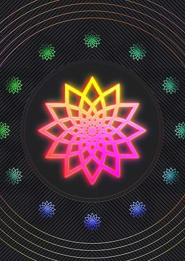 Neon Geometric Glyph Rune