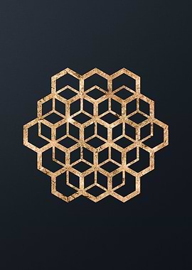 Gold Geometric Glyph Sign